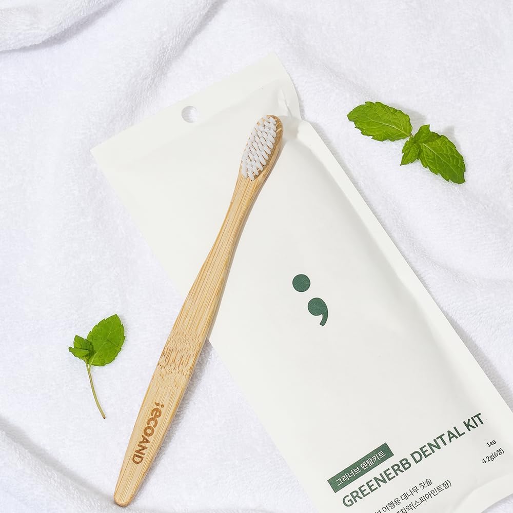 Greenerb Dental Kit - Eco-Friendly Bamboo Toothbrush & Solid Toothpaste Tablets | Travel & Zero-Waste Oral Care Set