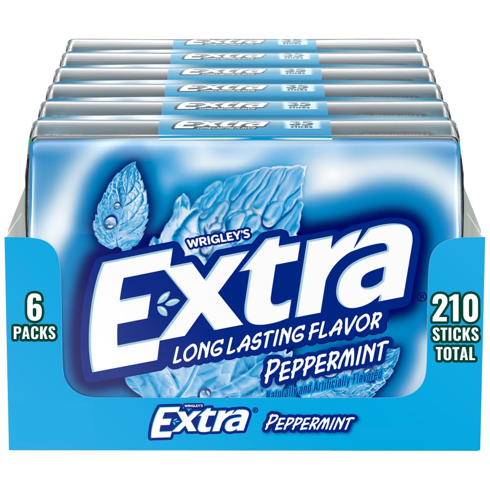 EXTRA Gum Peppermint, Sugar Free Chewing Gum Bulk Pack, 6 Ct/35 Stick