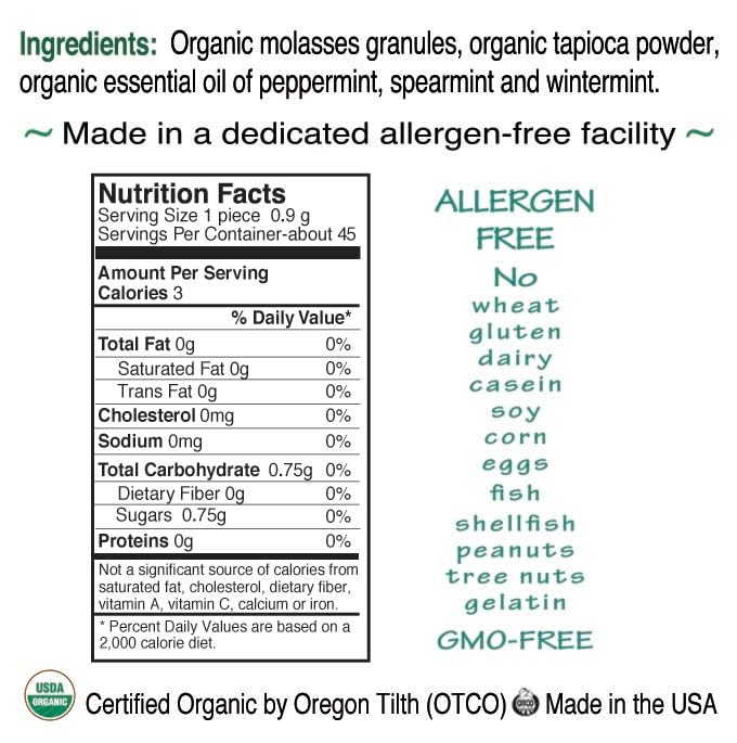 St. Claire's Organic Breath Mints, (MerryMints, 1.5 Ounce Tin, Pack of 6) | Gluten-Free, Vegan, GMO-Free, Plant-based, Allergen-Free | Made in our Allergen-Free facility