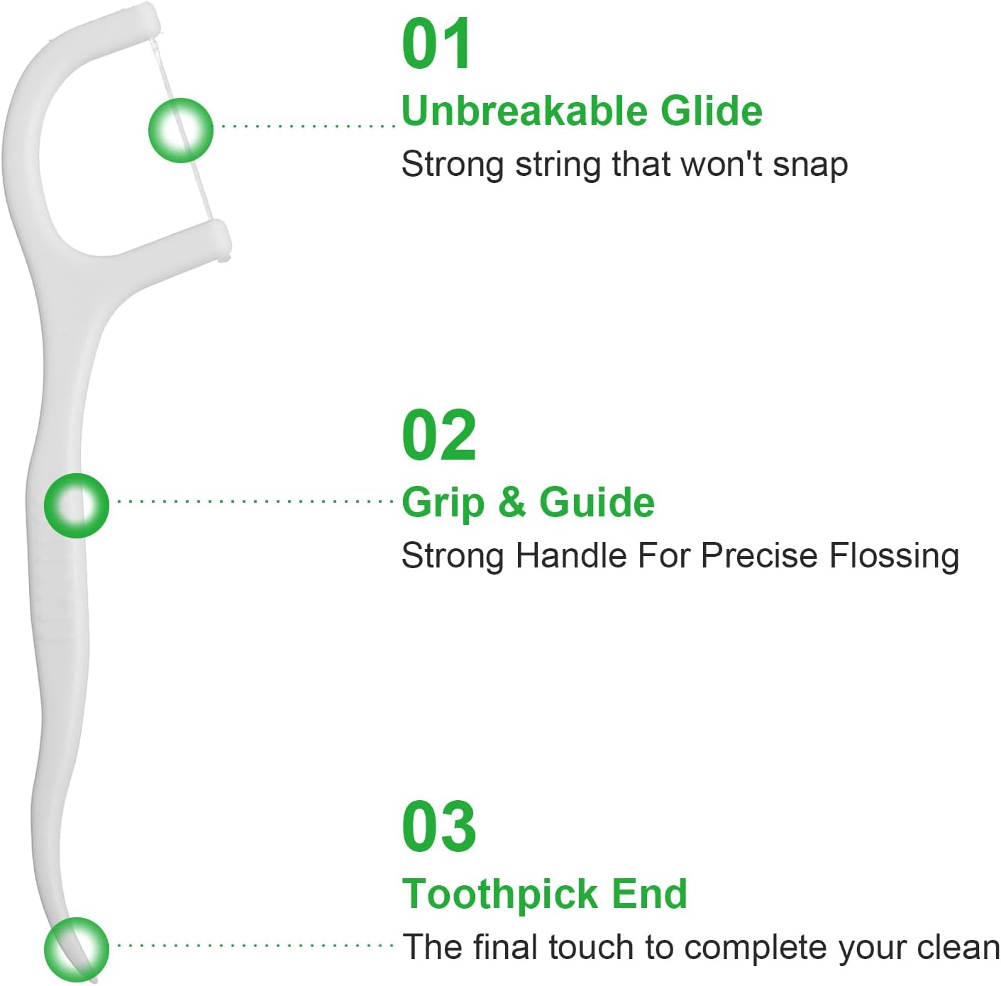 1000 Count Dental Flossers, Individually Wrapped Floss Picks, Floss Singles Bag, Toothpicks Flossers for Adults, Dental Picks Oral Care Teeth Clean Flat Wire