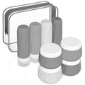 Travel Bottles for Toiletries 8 Pack, Travel Size Toiletries, Tsa Approved Travel Size Containers 3oz, with Travel Essentials Clear Bag, Leak Proof Silicone Squeezable Creams Jars
