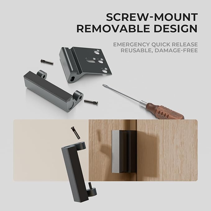 2Pack Home Security Door Reinforcement Lock Childproof, Door Locks for Kids Safety, Door Lock Latch Stopper for Front Door Inside Top of Door, Aluminum Construction Finish