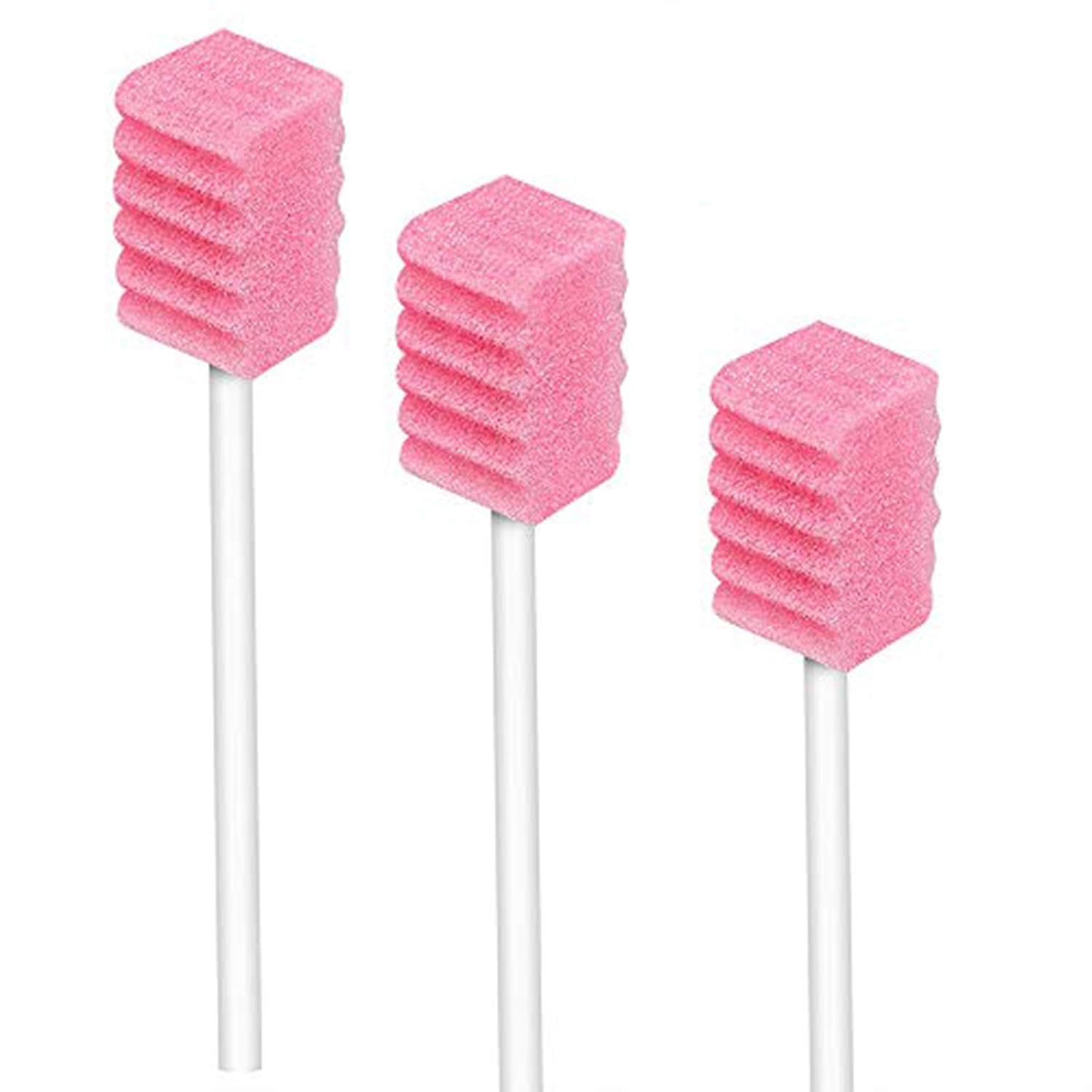 (100 Pack) Disposable Oral Swabs, Sterile Dental Sponge Swabsticks Unflavored for Mouth or Gum Cleaning - Sponge and Paper Rod.
