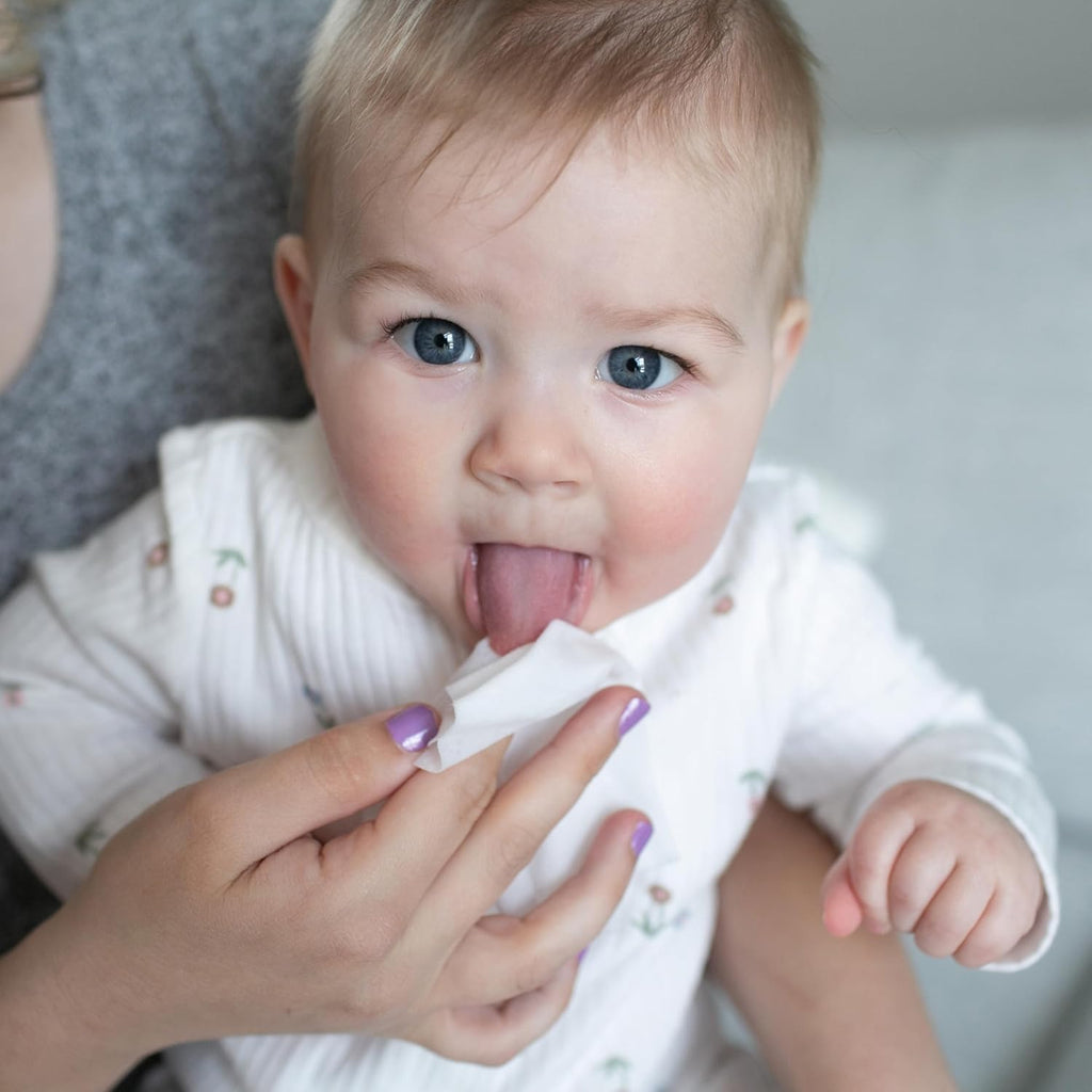 Dr. Brown's Tooth and Gum Healthy Wipes, Fluoride-Free Oral Care for Babies, Grape Flavor, 30 count, 1-Pack (Packaging May Vary)