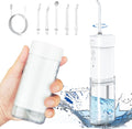Portable Cordless Water Dental Flosser,Travel Size Collapsible Storage 5 Modes, 200 ML Telescopic Water Teeth Cleaner Pick, IPX 7 Waterproof Rechargeable,5 Jet Tips 360°Rotation (White)
