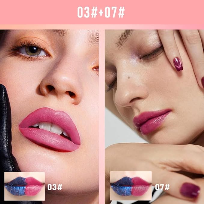 Lip Stain Peel Off – Wipe-Off Lip Stain Tattoo | Long Lasting Waterproof Lip Tint, High-Pigment Matte Lip Color, Smudge & Transfer Proof Lip Stains Masque, Kiss-Proof All-Day Lip Makeup 03#+08#