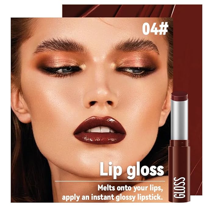 2Pcs Browm Honey Tinted Lip Stain Lip Balm Lip Gloss Lipstick, Sheer Hydrating Lip Stains Tint, Moisturizing Lip Color for All Skin Tones, Nourishing Lip Balm with a Hint of Natural Black Cherry