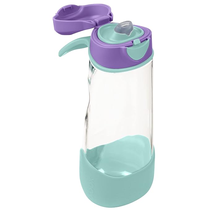 b.box 20 oz Sport Spout Kids Water Bottle for School, Sports, Travel, Daycare. Leakproof, Spill Proof, Dishwasher Safe. Easy Grip Triangle Shape, Durable Tritan Material. BPA Free.