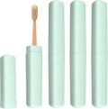 uxcell 4Pcs Travel Toothbrush Case, 8.27 x 1.38 Portable Travel Toothbrush Holder, Plastic Toothpaste Container for Bathroom, Gym, Business Trip, Camping, Green
