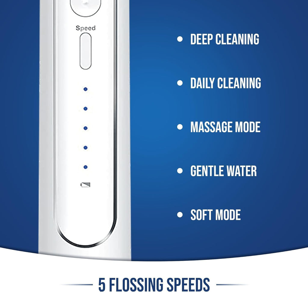 Flossing Toothbrush 2-in-1 Electric Toothbrush Water Flosser Combo – Sonic Toothbrush with 40k Vibrations & High Pressure Dental Flosser, 5 Brushing Modes, Ideal for Braces & Implants