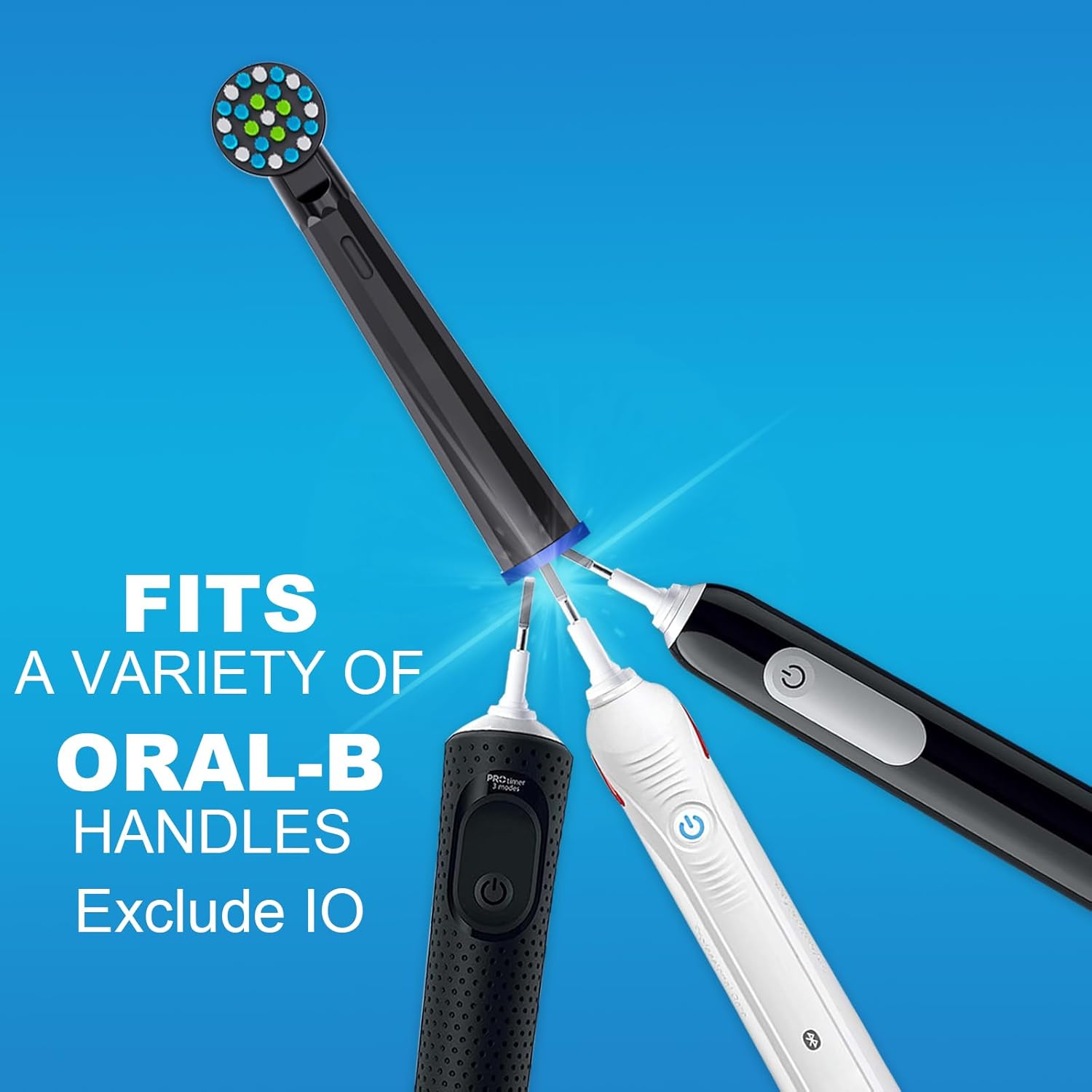 Replacement Toothbrush Heads for Oral B Pro 1000 Replacement Heads,Braun Replacement Brush Heads Refill Compatible with Genius X,Smart 1500,Pro 5000,8 Count,Black