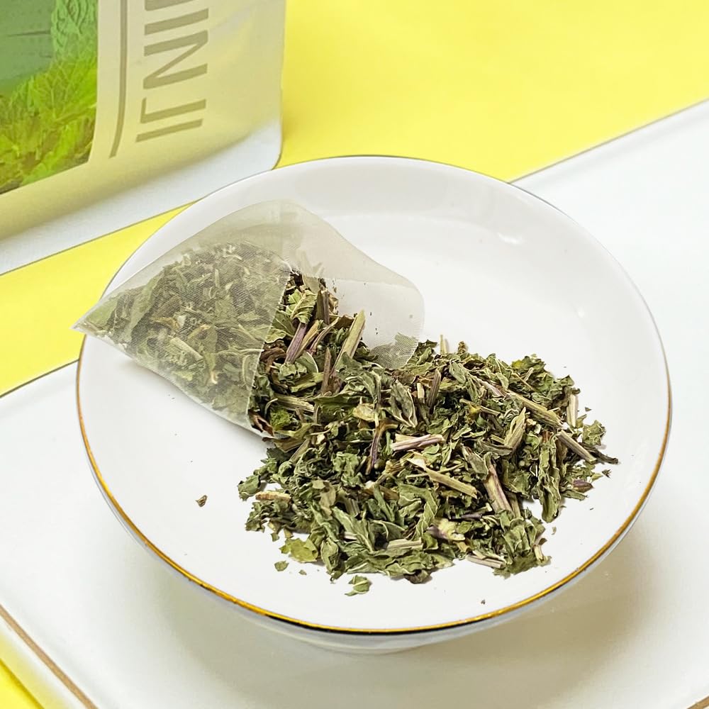 XIEJINJI Spearmint Tea Bags, 40 Count - 100% Pure Spearmint Leaves, Antioxidant-Rich, Supports Digestion, Refreshing & Soothing