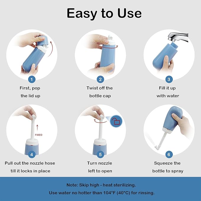 Portable Bidet for Travel 400ml, Handheld Personal Toilet Spray for Women and Men