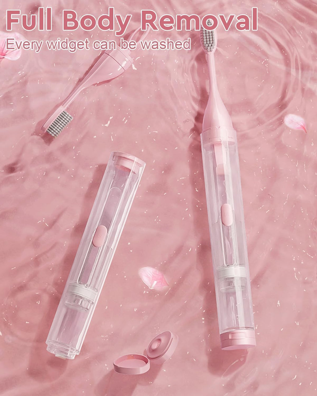 2 Pcs Travel Toothbrush Kit Fold Built-in Toothbrushes Set, Soft Bristles for Travel Camping School Business Trip Essential (Blue, Pink)