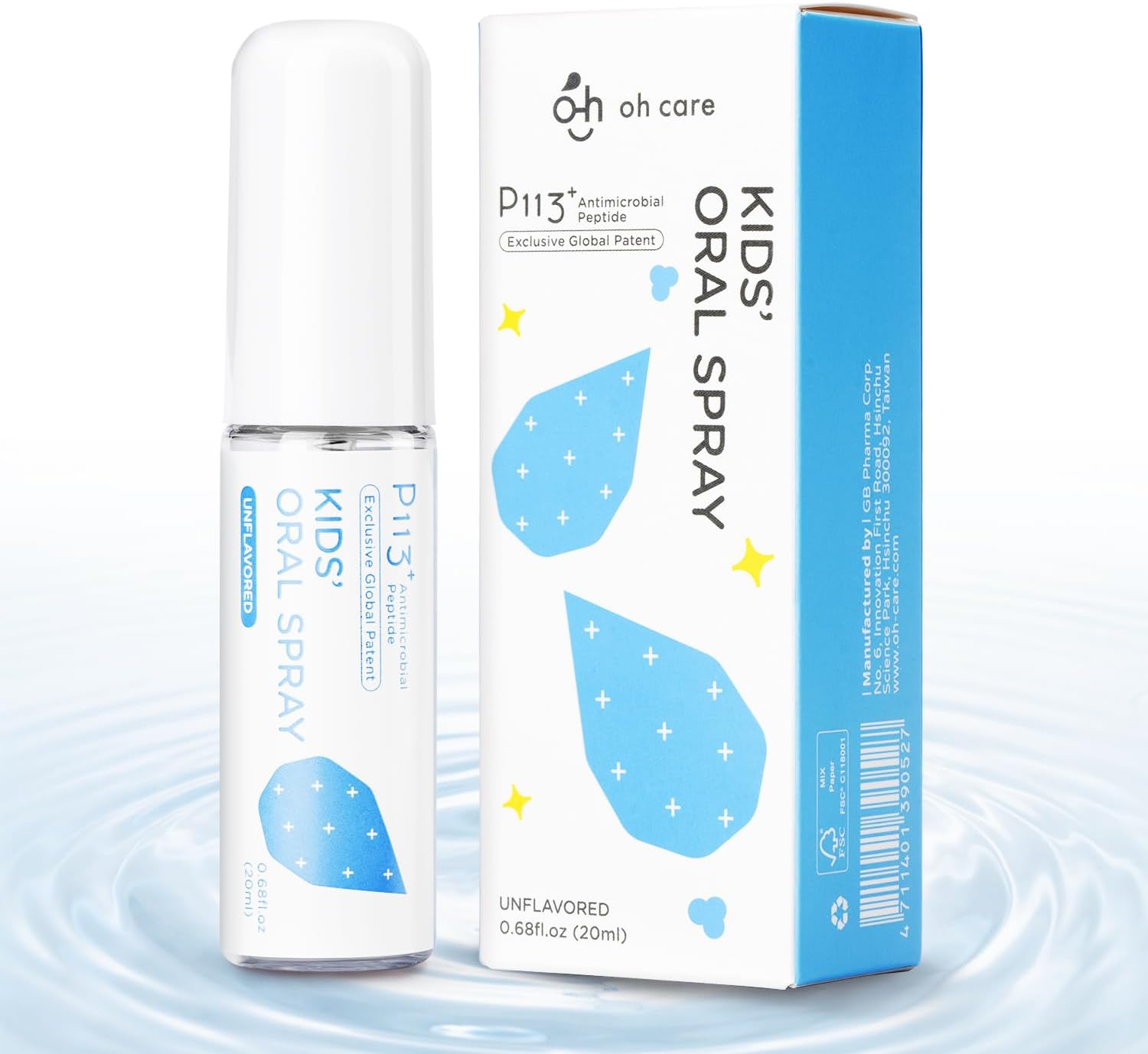 Mouth Spray for Kids Toddler Toothpaste Helper Fluoride Free Baby Toothpaste Cavity Protection Oral Care with Natural P113+ Antibacterial Peptide for Newborns to Age 12(Flavor Free)