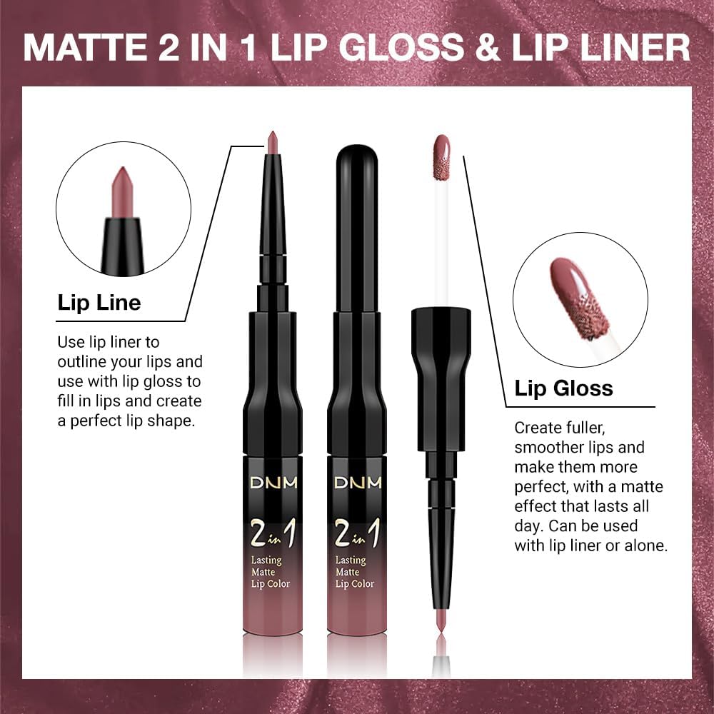 1Pcs 2 in 1 Antique Rose Matte Lip Liner and Liquid Lipstick Stain Makeup Set for women, Nude Pink Long Lasting Smudge Proof Lip Tint Matte Finish Lip Gloss for All-Day Color Hold Easy to Use 29#