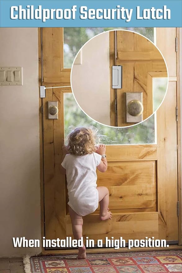 2PACK Home Security Door Reinforcement Lock Childproof, Add High Security to Home Prevent Unauthorized Entry, Aluminum Construction Finish, Frame Lock, Silver