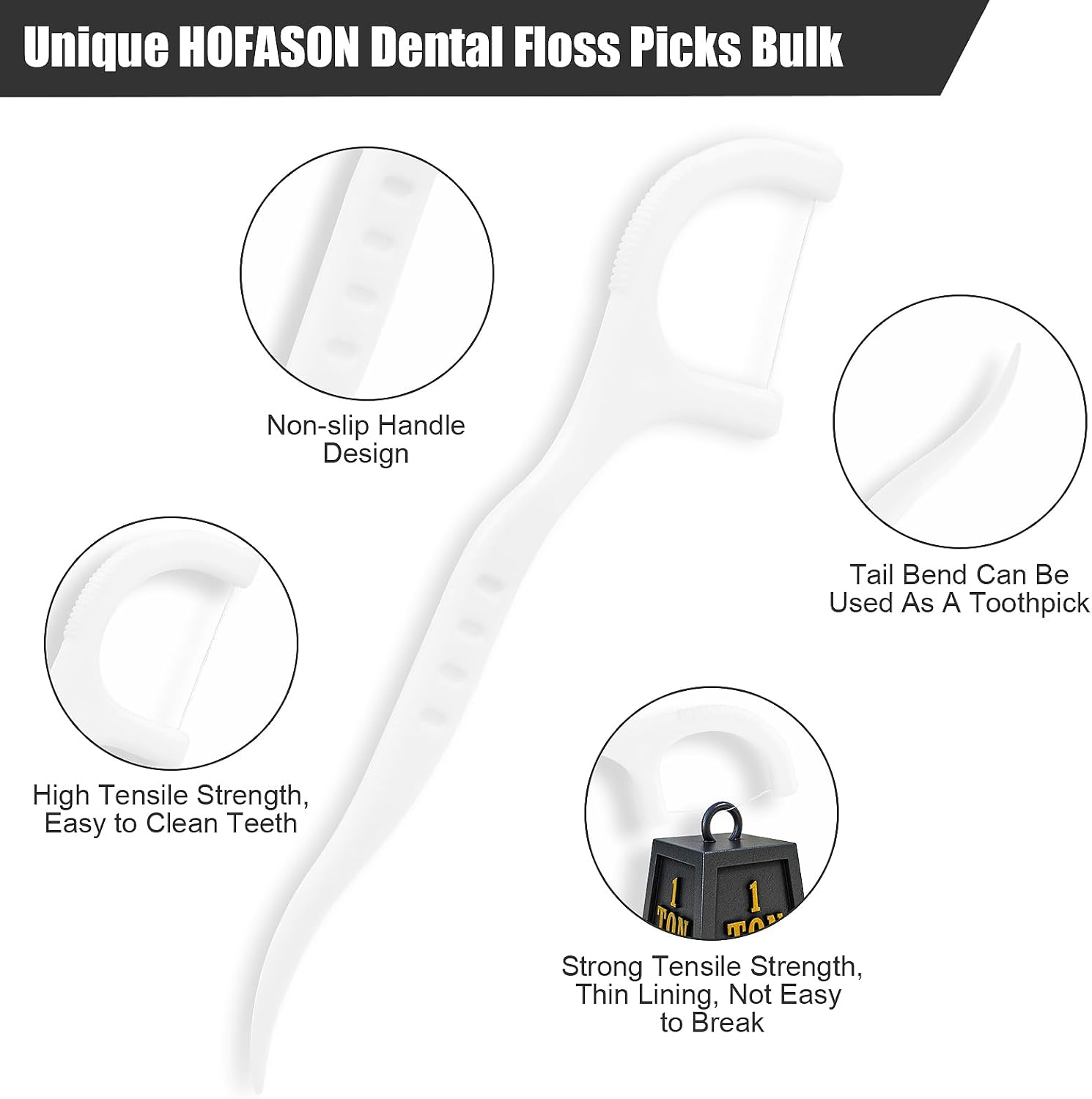 HOFASON 500 Count Individually Wrapped Floss Picks Dental Floss Sticks Bulk, Travel Flossers Oral Care Teeth Clean for Hotel Restaurant Office, Wedding Basket Supplies and Guest Bathroom Essentials