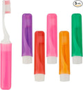 Travel Toothbrush 5PCS Mini Toothbrushes Travel Toothbrush Set Portable Travels Size Toothbrushes Folding Traveling Tooth Brush with Case Individually Wrapped Small Tooth Brush for Home Camping Hiking