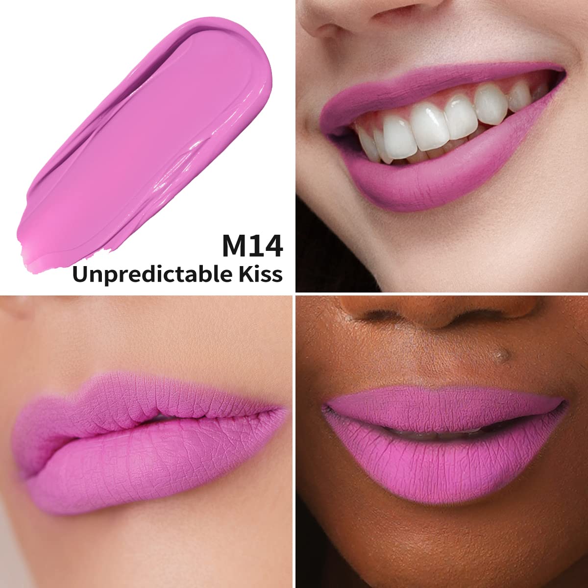 Oulac Matte Liquid Lipstick 2 PCS Set, Long Lasting Lipstick Waterproof Lip Stain, No Transfer, Creamy High Pigmented Formula with Rose Oil, Vegan [M06+M14]