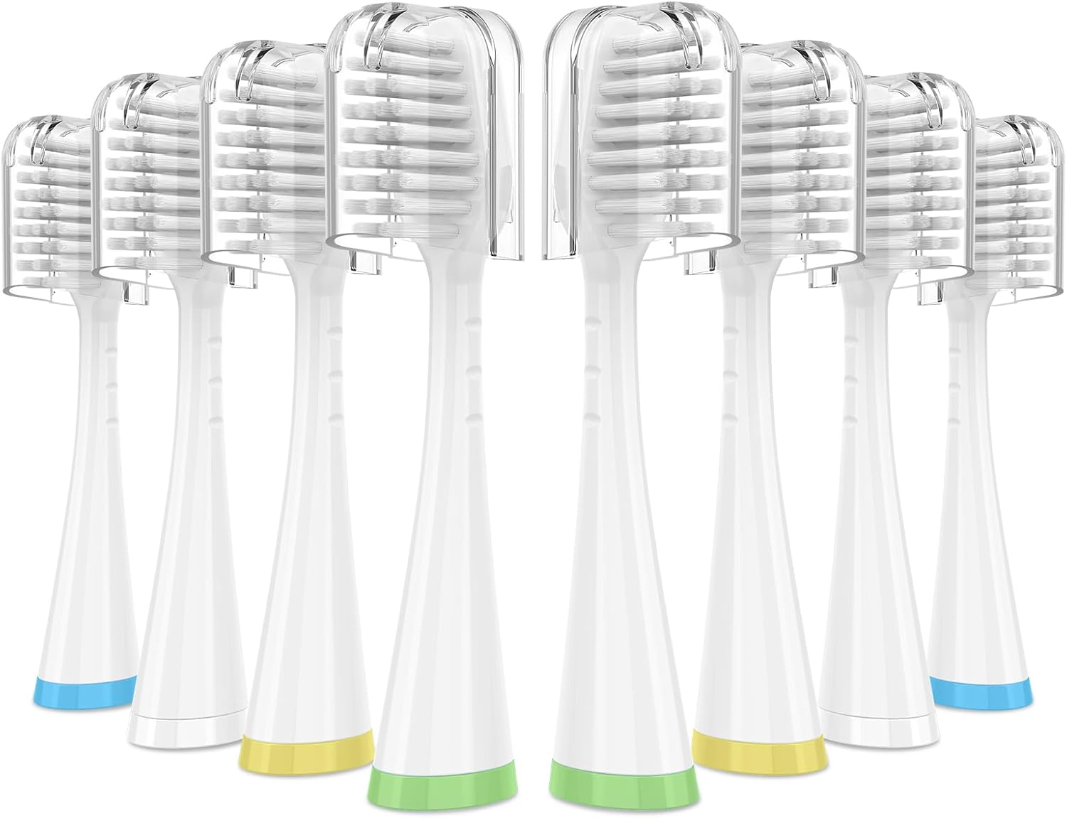 Sensitive Gum Care Replacement Brush Heads for Waterpik Complete Care 5.0/9.0 (CC-01/WP-861), STRB-3WW, Ultra Soft Bristles with Cover, Sonic Electric Tooth Brush Refill Heads (8-Pack, White)