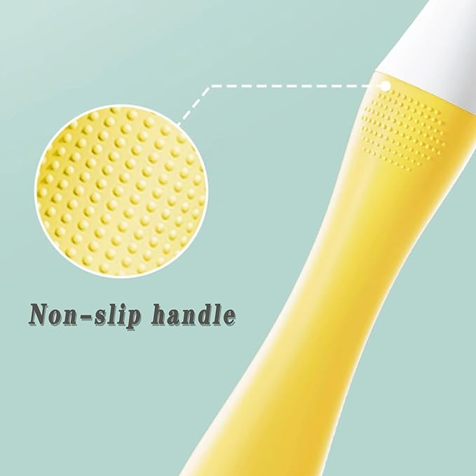 2 Pieces 3 Sided Toddler Toothbrush, Three Bristles for Kids Toothbrush, Autism Soft Bristles,Soft and Gentle for Complete Tooth and Gum Care (C3（Blue+Yellow） Kids)