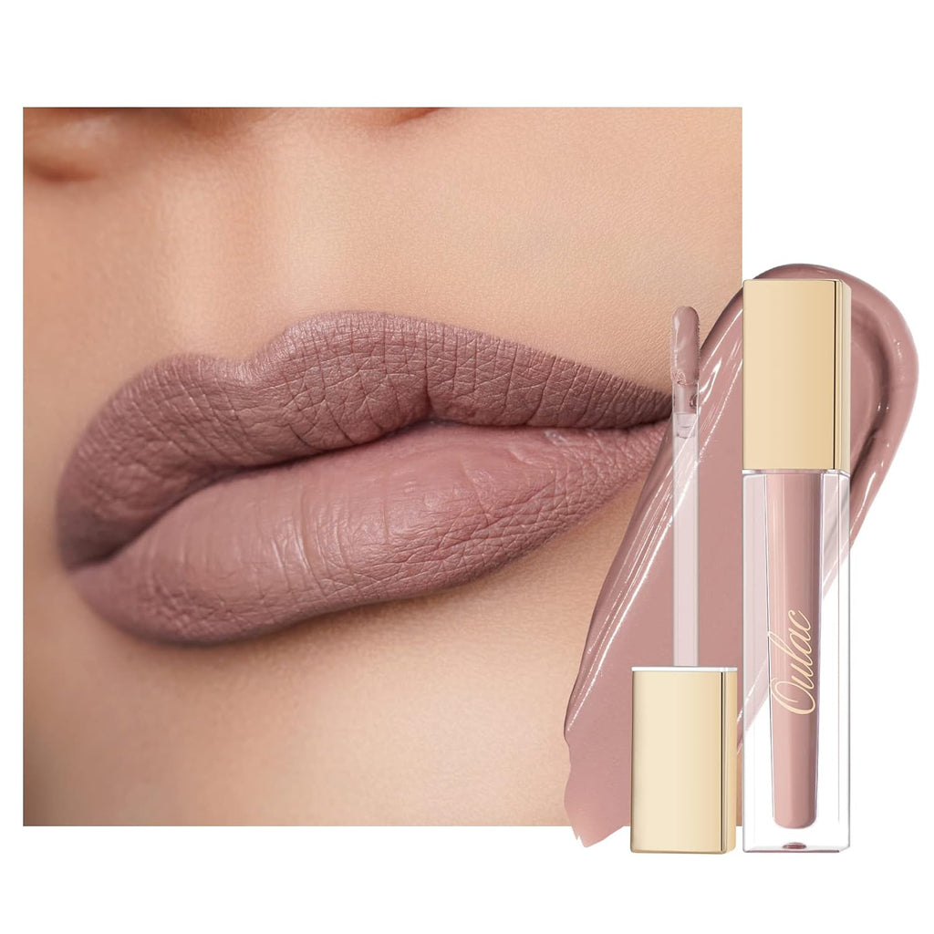 Oulac Matte Liquid Pink Lipstick for Women, Pink Nude Long Lasting Lipstick, Waterproof Lip Stain, No Transfer, Creamy High Pigmented Formula with Vitamin E, Vegan & Cruelty-Free M19