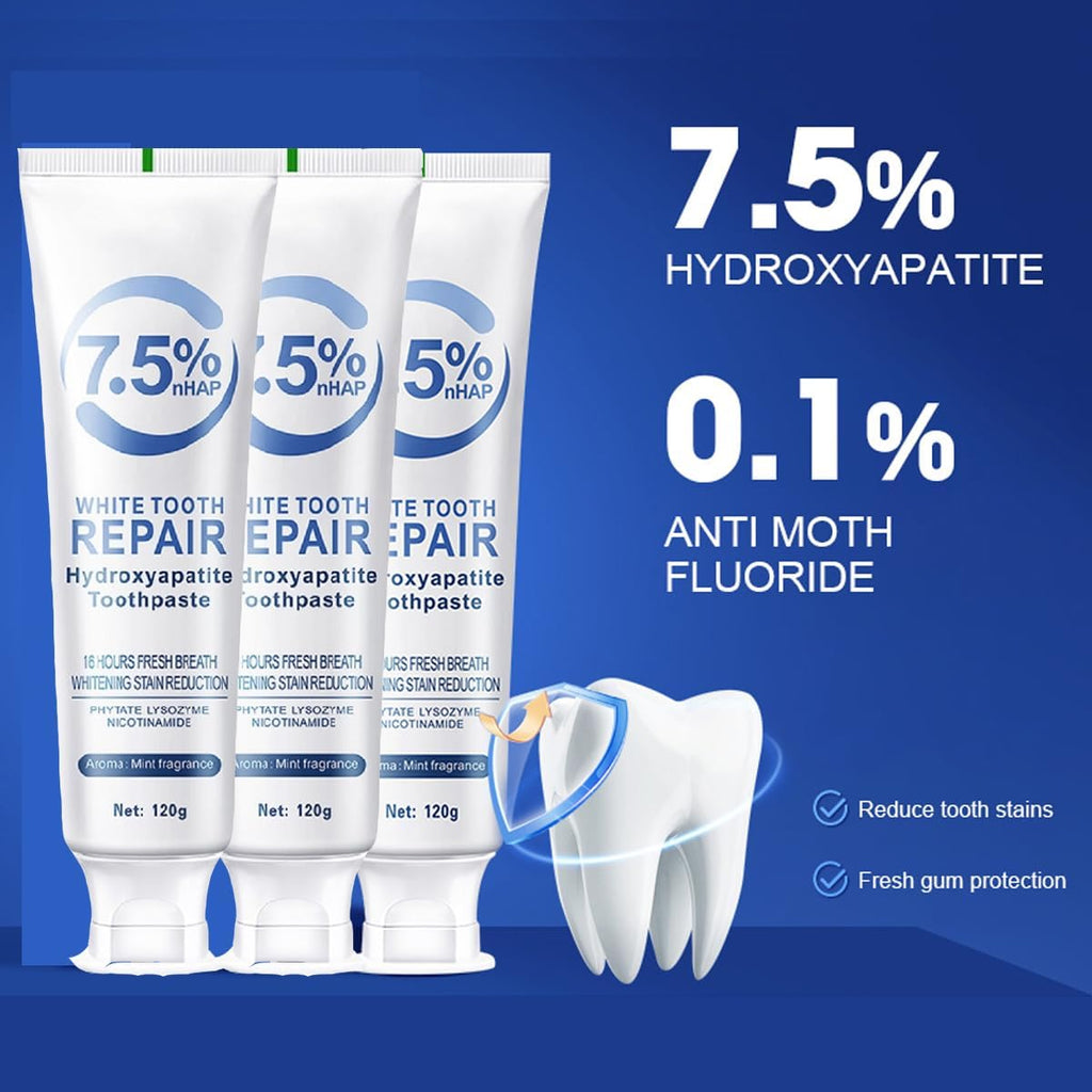 Hydroxyapatite Toothpaste for Enamel Protection and Tooth Strengthening,Hidroxiapatita Toothpaste,Gentle Mint,Fresh Breath,Daily Use for Oral Health,4.23oz (2 PCS)