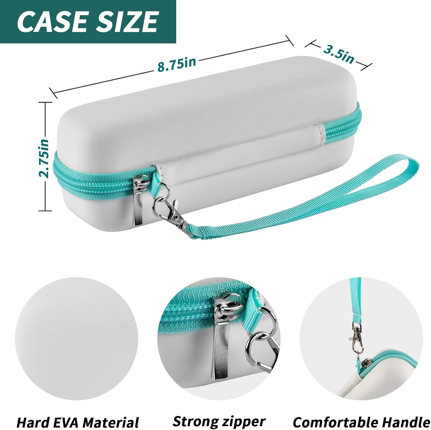 Toothbrush Travel Case Compatible with Oral-B Pro 1000, 2000, 3000, 3500, 1500/ for Philips Sonicare ProtectiveClean 4100 5100 Electric Toothbrush with Mesh Pocket for Accessories - White (Bag Only)