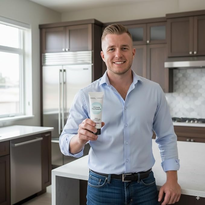 Fluoride Free Nano Hydroxyapatite Ultimate Toothpaste for Remineralizing Enamel & Sensitive Relief, Whitening, Antiplaque, SLS Free, Fresh Mint, 4 oz (1 Tube, Fresh Mint)