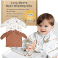 BIBaDO - Long Sleeve Baby Bibs - Babies & Toddlers 6-36 Months - Coverall Baby Led Weaning Bib - Easy Wipe, Soft & Waterproof