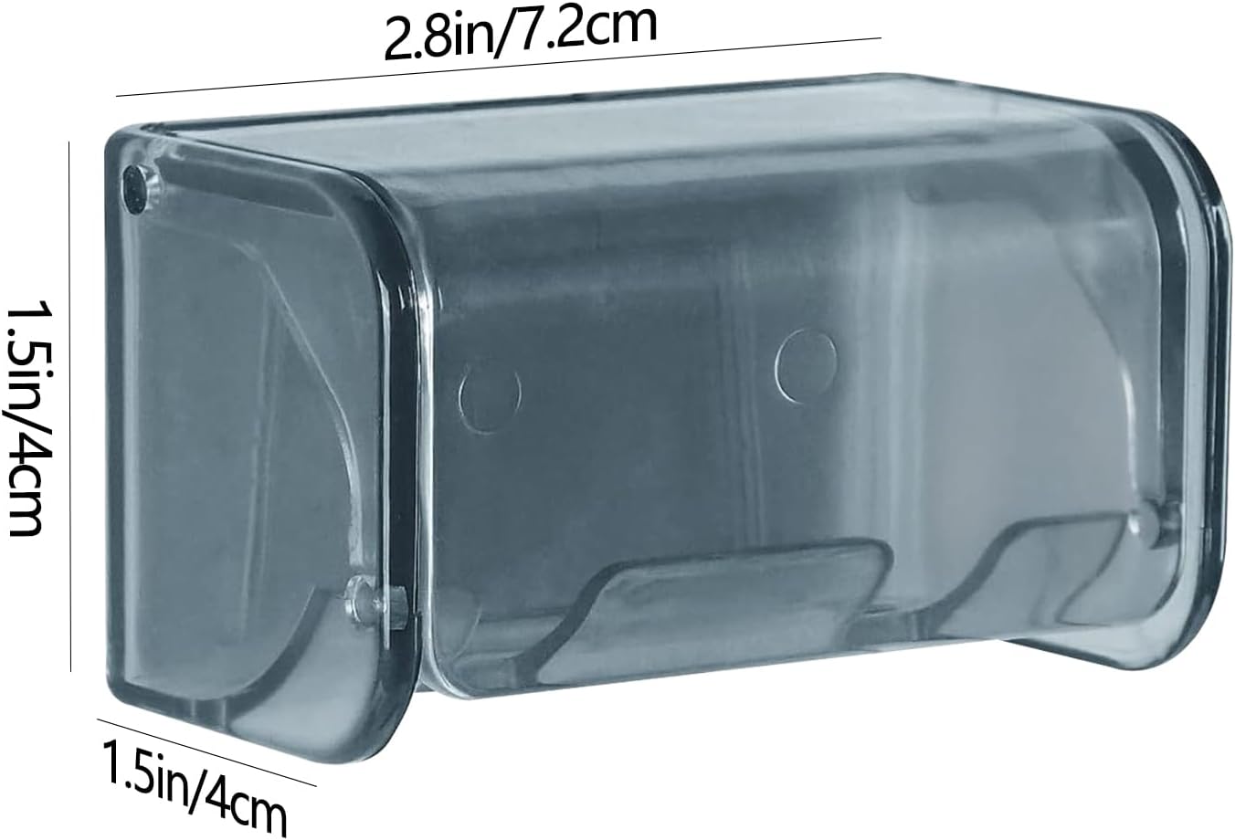 2 PCS Wall-Mounted Toothbrush Holder with Cover, 2-Slot Organizer for Bathroom, Shower, Dorm, Cabinet (Clear)