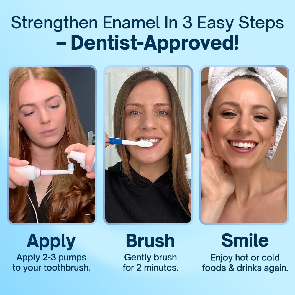 MySweetSmile nHA+ Enamel Care Serum - Sensitive Teeth Relief with Hydroxyapatite - Tooth Repair & Remineralise Enamel - Mint Flavour Sensitive Toothpaste - 30mL