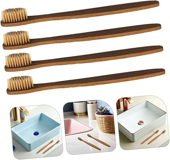 8pcs Toothbrush Natural Biodegradable Handles Soft Bristles Gentle Gums Travel-Friendly Oral Care