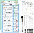 2 in 1 Namable Chore Chart for Kids, Dry Erase Morning/Bedtime Routine Chart for Kids for Refrigerator, Magnetic Visual Schedule for Kids Toddlers to Do List Checklist for Multiple Kids