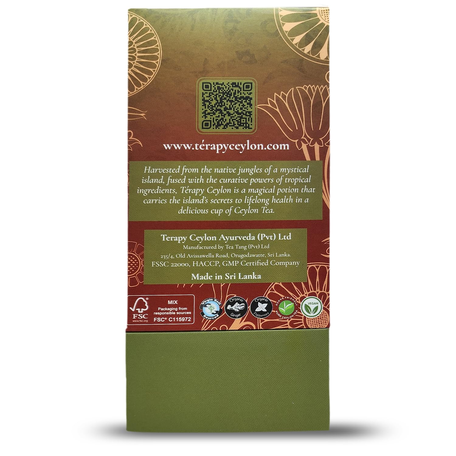 Térapy Ceylon Stomach Ease Herbal Tea Bags | Soothes Stomach & Supports Healthy Digestion | All Natural Ayurvedic Ingredients Including Peppermint, Ginger, Licorice | 18 Individually Wrapped Tea Bags