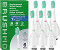 Brushmo e-Series Total Clean Replacement Toothbrush Heads, Compatible with Philips Sonicare Screw-on Electric Toothbrush Handles, 6 Standard Heads, Medium Firm Dupont Bristles, BM726-bg, White