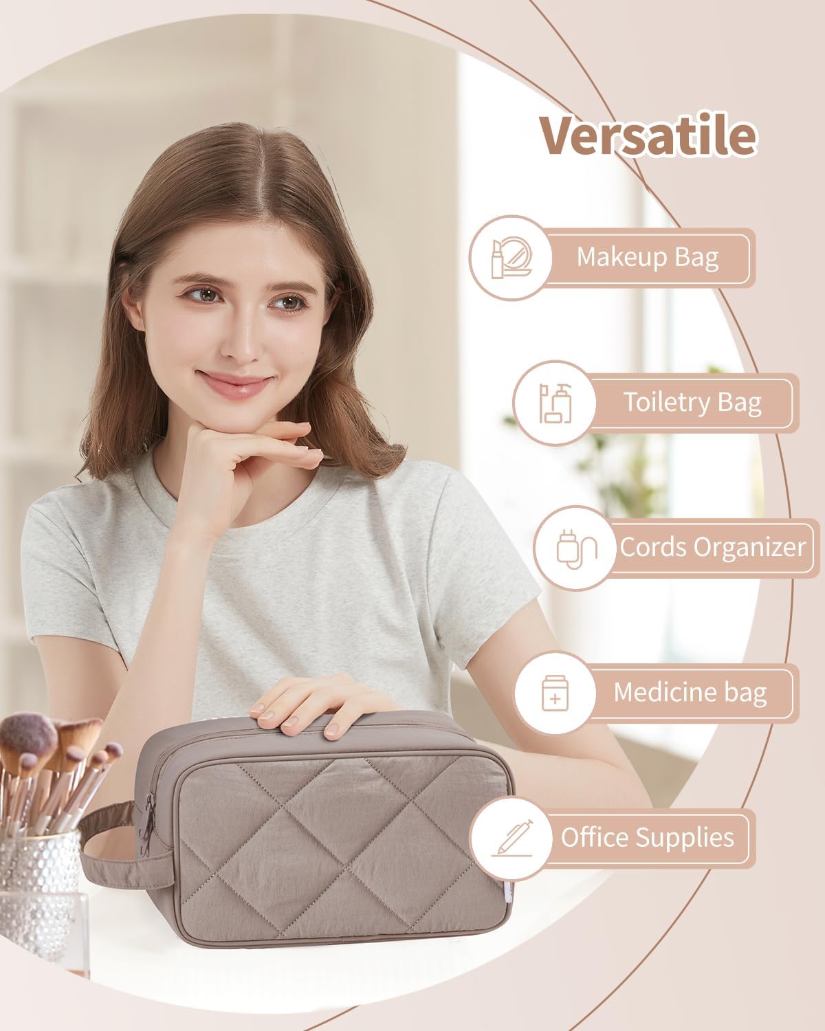 Narwey Travel Toiletry Bag for Women Traveling Dopp Kit Men Travel Bag for Toiletries Cosmetic Bag Makeup Bag Medicine Bag for Traveling