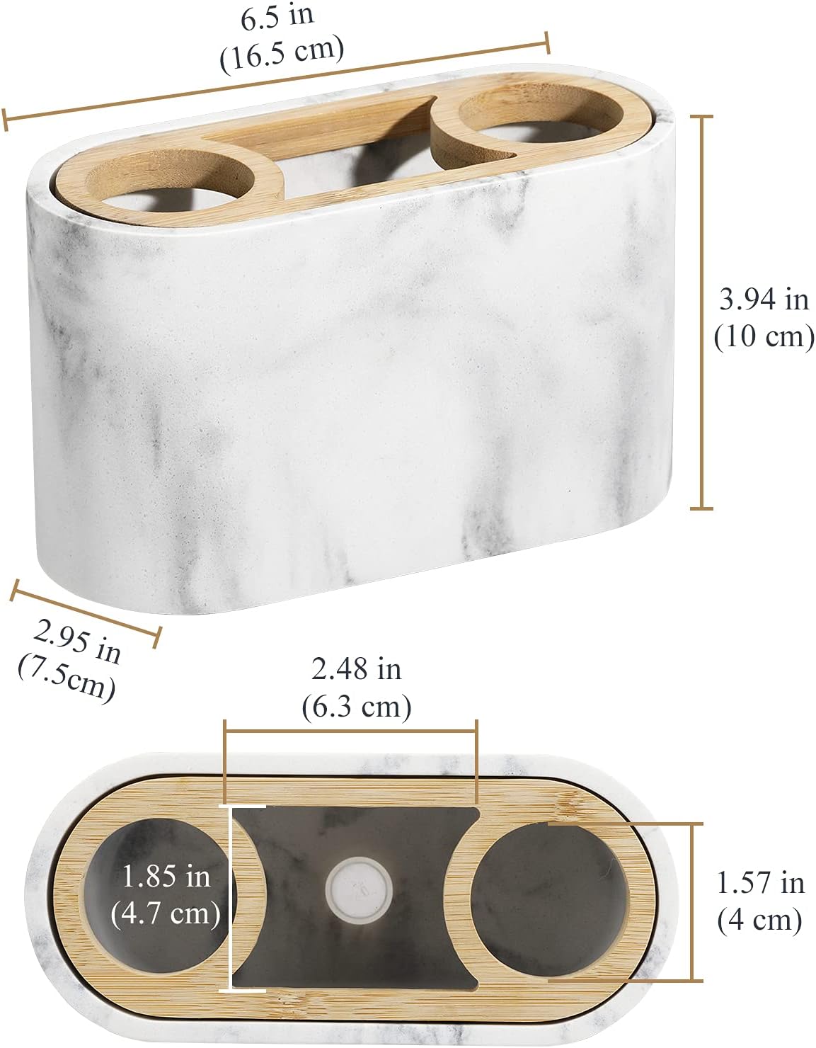 Shinowa Toothbrush Holder,Premium Toothbrush Organizer,Bathroom Storage Organizer for Electric Toothbrush, Toothpaste, Razor, Comb, Gravel White