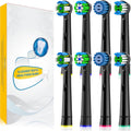 Replacement Heads Compatible with Oral B Braun Electric Toothbrush, Replacement Toothbrush Heads Fit for Oral-b Pro 1000/7500/3000/7000/8000/500, 8 Packs (Black)