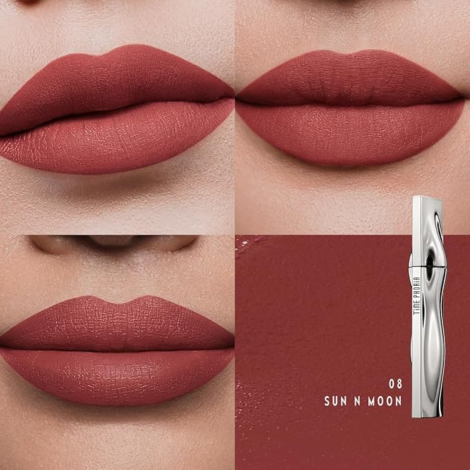 ETERNAL LIP MATTE-Long Lasting Lip Stain, Waterproof & Transferproof Lip Tint, Mask-friendly, Matte Finish Lipstick, Lightweight, High Coverage, Stocking Stuffers Teengirls (08 SUN N MOON)