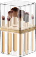 Poeland Makeup Brush Holder, Cosmetic Brush Organizer with 16 Holes and Lid, Makeup Holder for Makeup Brush