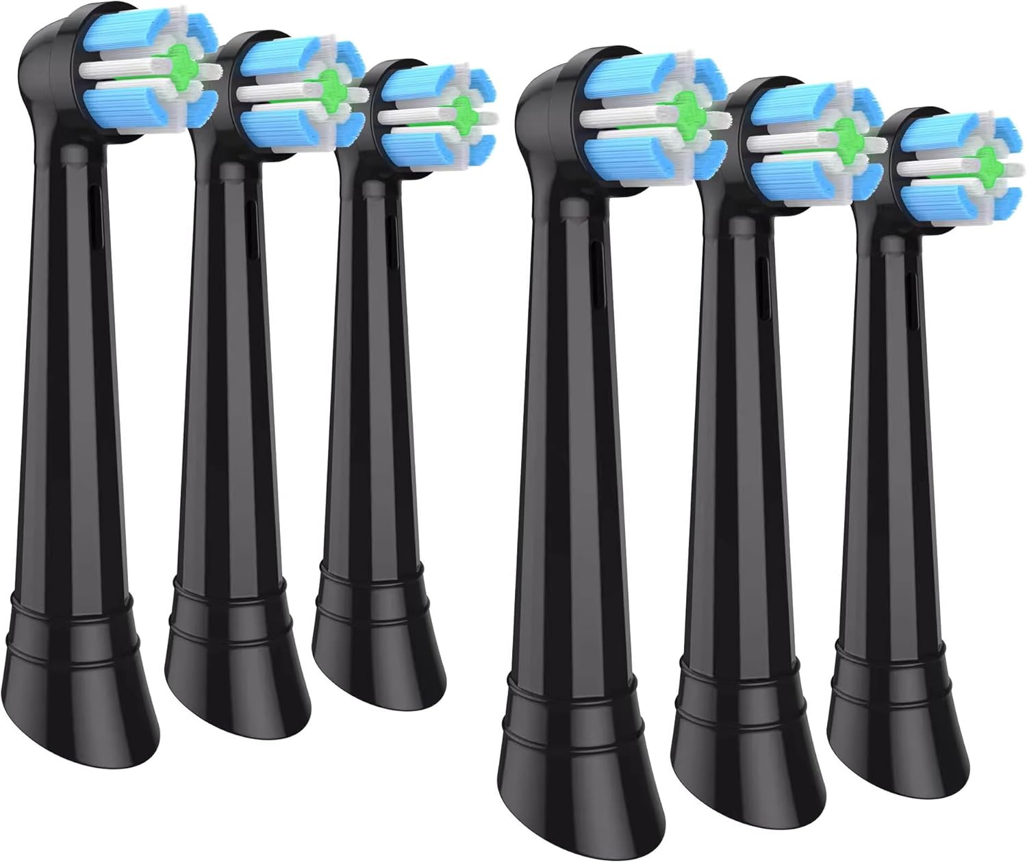 IO Replacement Brush Heads Compatible with Oral B iO Series 2-10 Electric Toothbrushes (Black, 6 PCS)