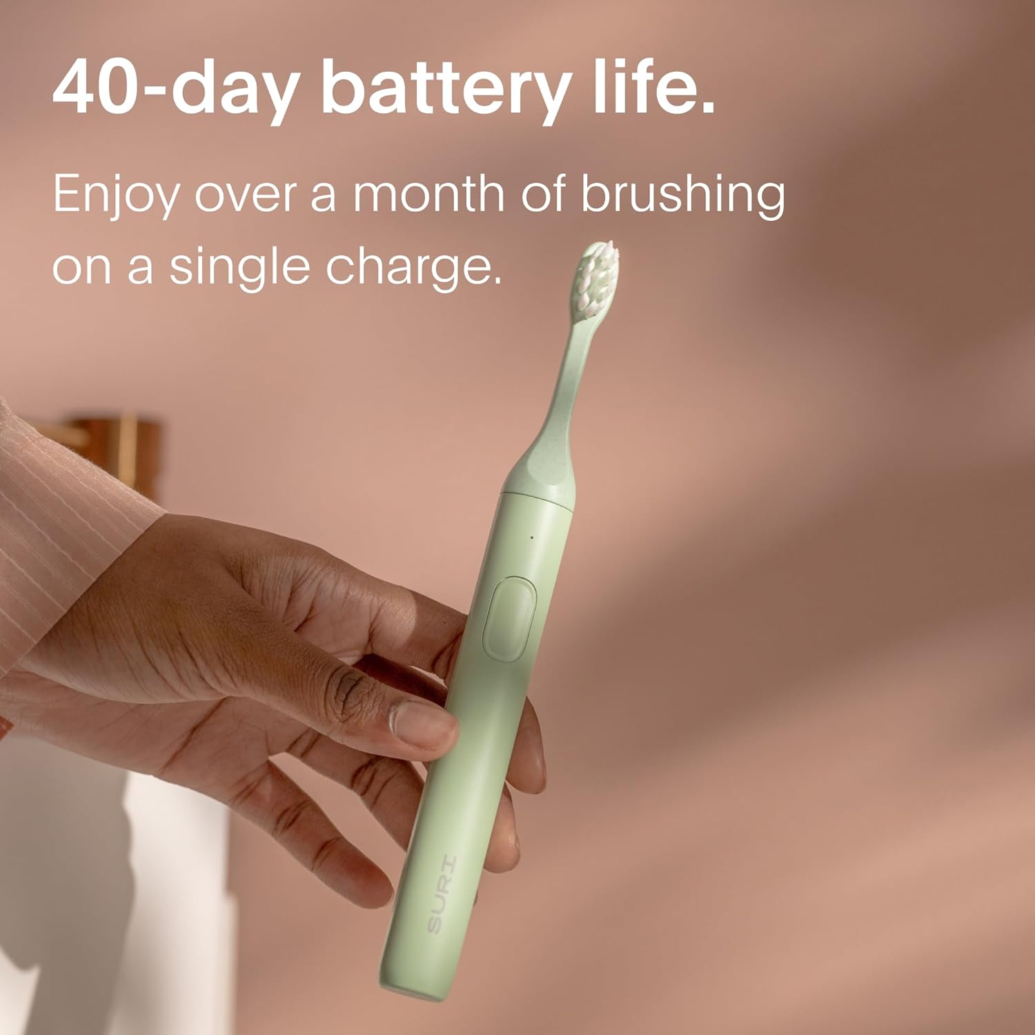 SURI 1.0 Sonic Electric Toothbrush | 1 Month+ Battery | Designed in California | Sustainable Electric Toothbrush for Adults | Travel Toothbrushes | Tooth Brush | Green