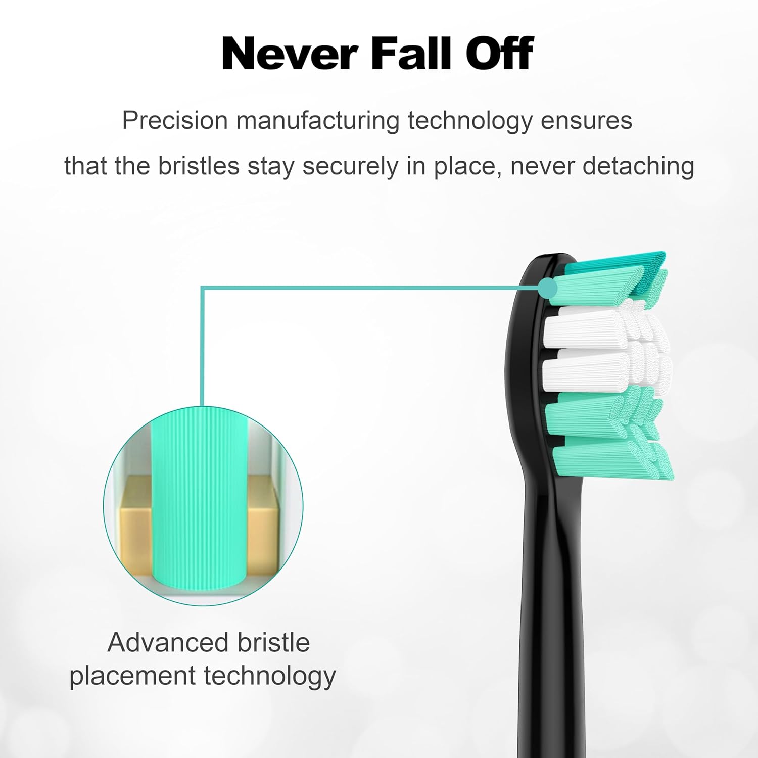 Replacement Toothbrush Heads Compatible with Philips Sonicare and More Click-on Handles 10 Pack Black