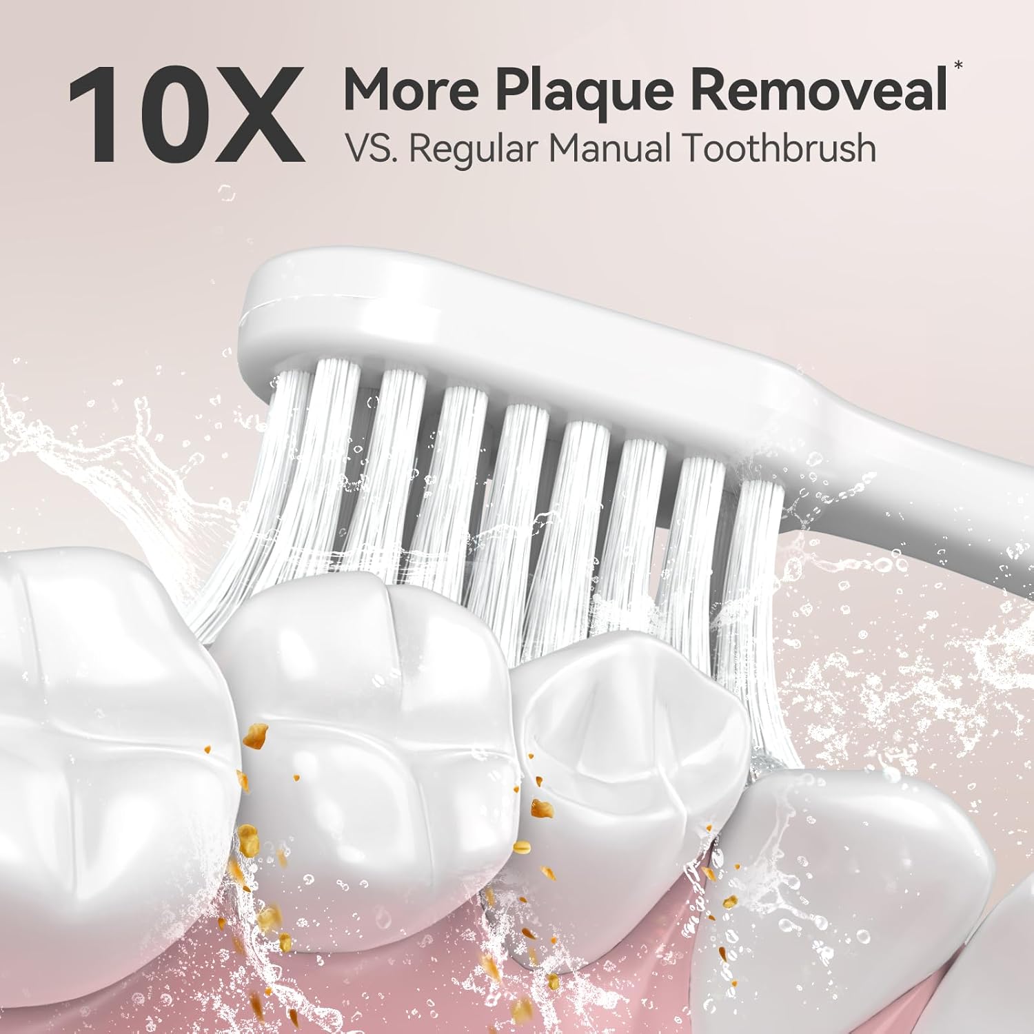 SEAGO Electric Toothbrush for Adults with Pressure Sensor, Sonic Toothbrushes Holder Wall Mounted, 60 Days Battery Life, 5 Cleaning Modes, 8 Replacement Heads, Timer & IPX7 Waterproof (Beige, Middle)