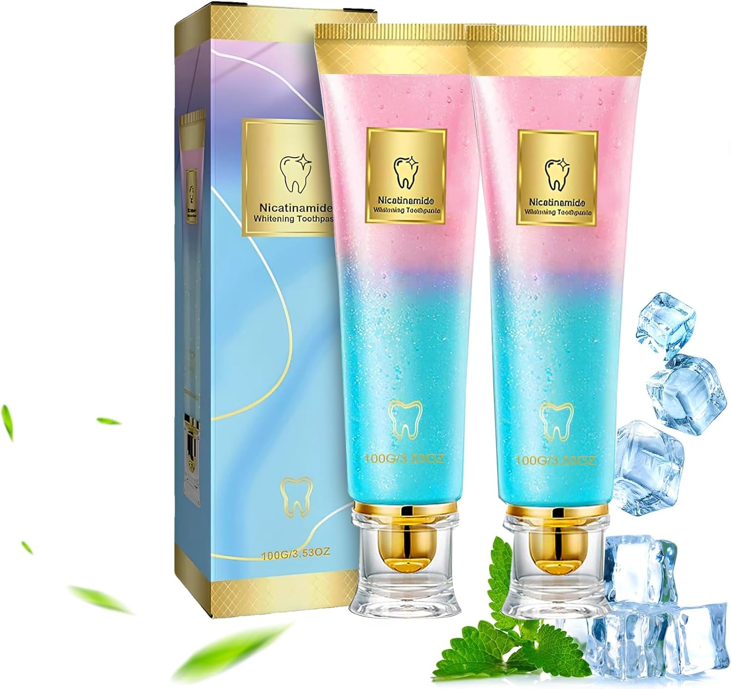 2Pcs Niacinamide Whitening Toothpaste, Bright White Toothpaste for Fresh Breath, Nicotinamide Dazzling White Toothpastes, Removal Tooth Stains, Complete Care Dazzling White Toothpastes