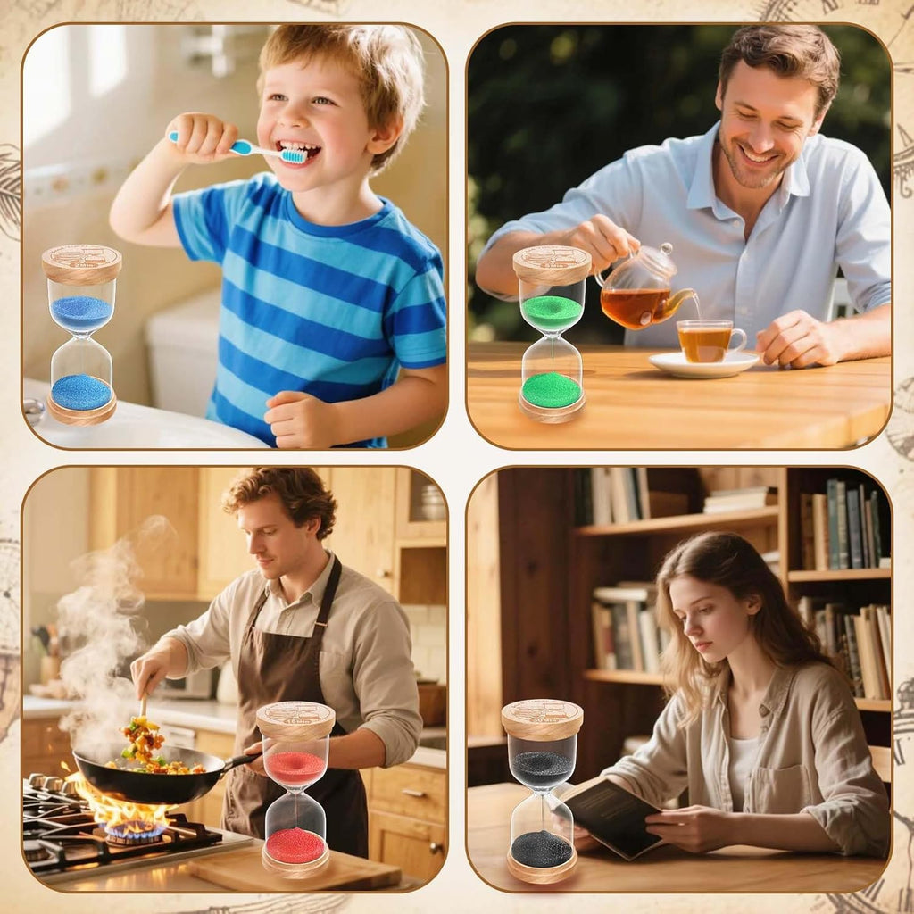 20 Minute Sand Timer Hourglass, Beech Wood Hourglass Sand Clock, Small Black Wooden 20 Min Hour Glass, 20 Minutes Sandglass, Reloj De Arena, Classroom, Game, Kitchen, Home, Office, Decorative