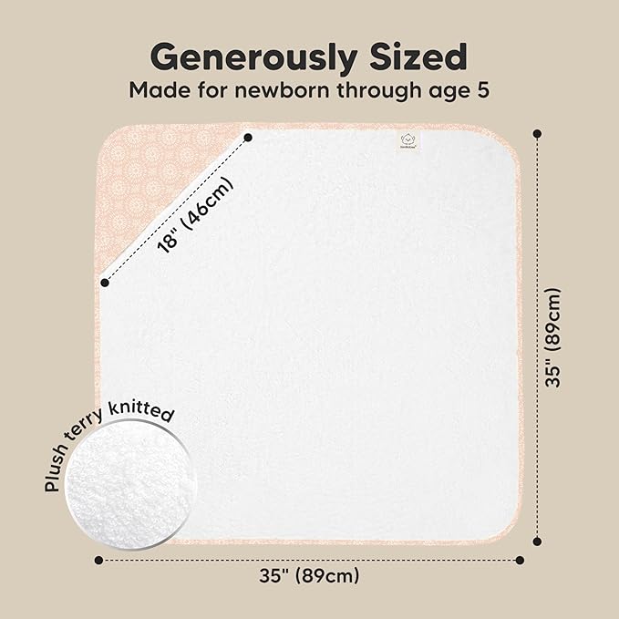 KeaBabies Hooded Baby Towel for Newborn - Viscose Derived from Bamboo Large Baby Bath Towels with Hood for Boys, Girls, Toddler, Extra Absorbent & Soft Newborn Bath Essentials (Crystal, Regular)