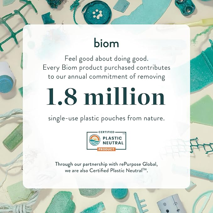 Biom Mini Dispenser + Hand Sanitizing Wipes Starter Kit - Eucalyptus Scented, Biodegradable, Kid-Safe | Fits in Cup Holder | All Natural, Plant-Based Non-Toxic Wipes with Aloe for Soft Skin (Bone)